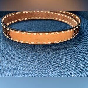 Vintage 70’s Urban Cowboy top grain cowhide Name plate Leather Belt 40 NEW